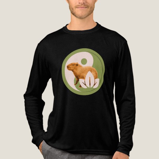 Zen Capybara Yin Yang Tri-Blend Shirt (Voorkant volledig)