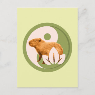 Zen Capybara Yin Yang Vreedzame Natuur Briefkaart