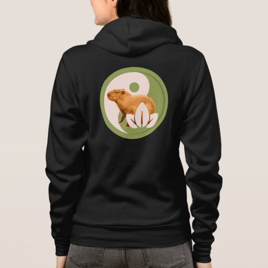 Zen Capybara Yin Yang Vreedzame Natuur Hoodie (Achterkant)