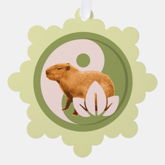 Zen Capybara Yin Yang Vreedzame Natuur Ornament Kaart (Voorkant)