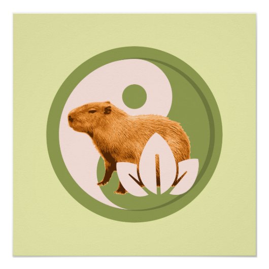 Zen Capybara Yin Yang Vreedzame Natuur Perfect Poster (Voorkant)