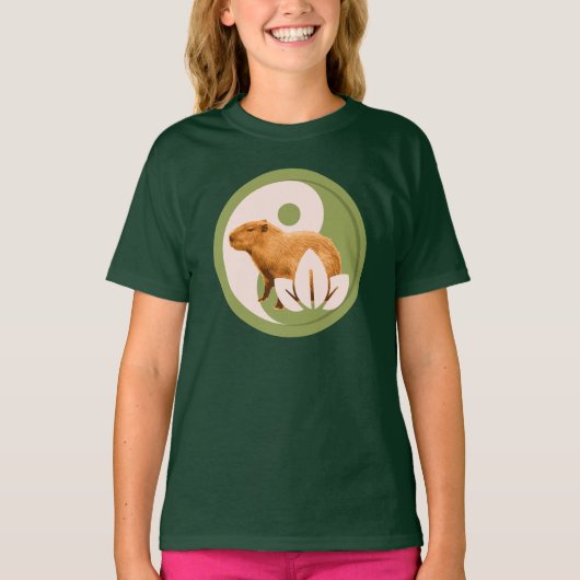 Zen Capybara Yin Yang Vreedzame Natuur T-shirt (Voorkant)