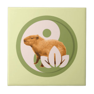 Zen Capybara Yin Yang Vreedzame Natuur Tegeltje
