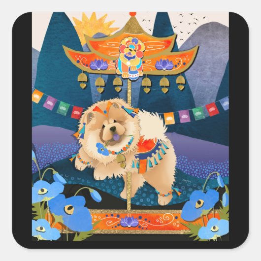 ZEN CARNIVAL Chow Vierkante Sticker (Voorkant)