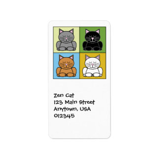 Zen Cat-adreslabel Etiket