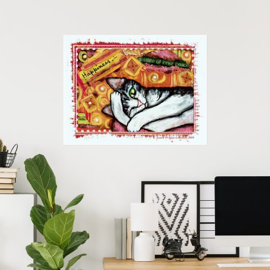 Zen Cat Art Poster (Thuiskantoor)