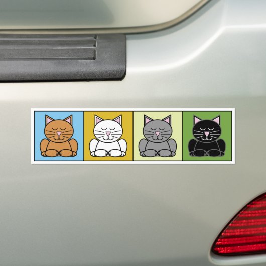 Zen Cat Bumpersticker (Op auto)