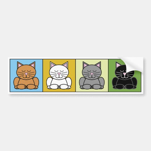Zen Cat Bumpersticker (Voorkant)