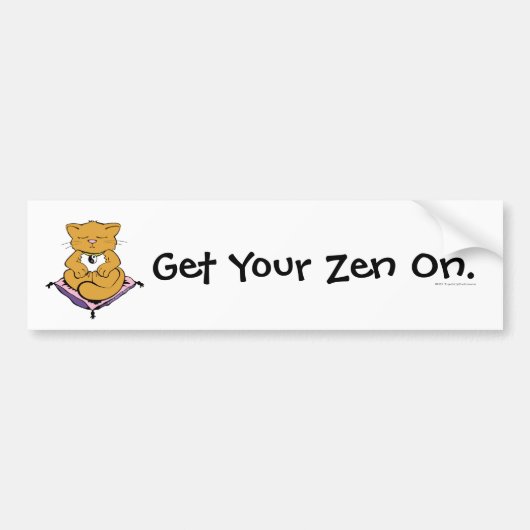 Zen Cat Bumpersticker (Voorkant)