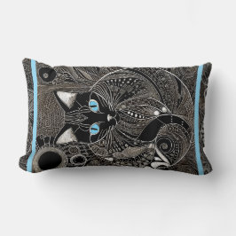 Zen Cat Companion, Nieuwe Maan Blauwe Streep Kussen