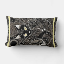 Zen Cat Companion, Nieuwe Maan Gele Streep Kussen