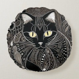 Zen Cat Companion Rond Kussen