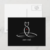Zen Cat - Fancy stijltekst. Briefkaart (Voorkant / Achterkant)