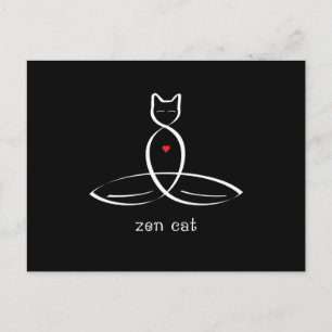 Zen Cat - Fancy stijltekst. Briefkaart