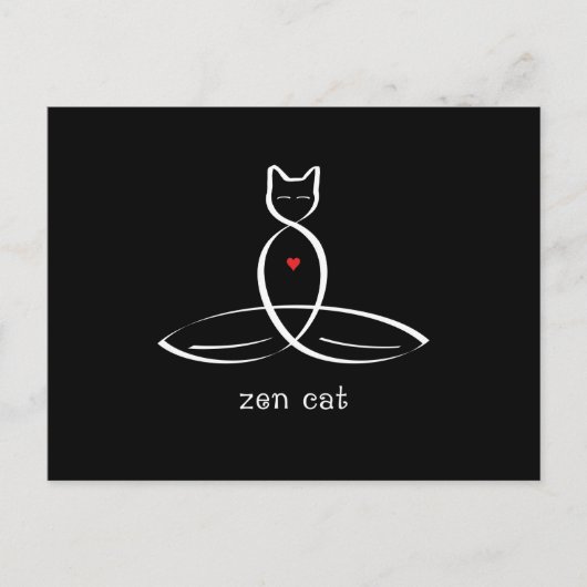 Zen Cat - Fancy stijltekst. Briefkaart (Voorkant)
