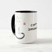 Zen Cat Meditation - Sumi-e [inkschilderij] Mok (Voorkant links)