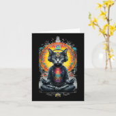 Zen Cat Mediterende Boeddha Kaart (Gele Bloem)