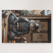 Zen Cat Samurai Puzzle Legpuzzel (Horizontaal)
