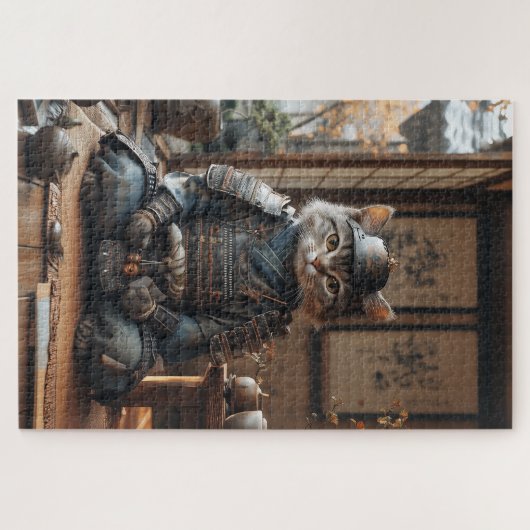 Zen Cat Samurai Puzzle Legpuzzel (Horizontaal)