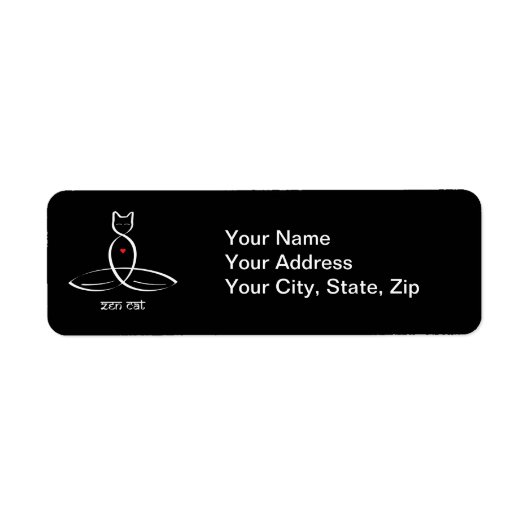 Zen Cat - Sanskrietstijltekst. Etiket (Voorkant)