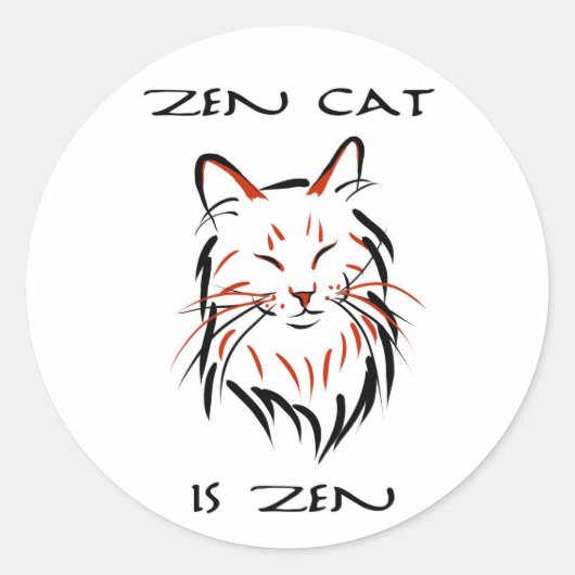 Zen Cat - sticker (Voorkant)