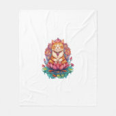 Zen Cat Vibes - Mediterende Kat Psychedelic Fleece Deken (Voorkant)