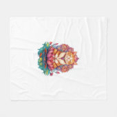 Zen Cat Vibes - Mediterende Kat Psychedelic Fleece Deken (Voorkant (Horizontaal))