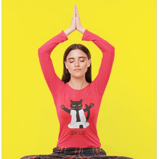 Zen cat-yoga meditatie pilates mediatate t-shirt