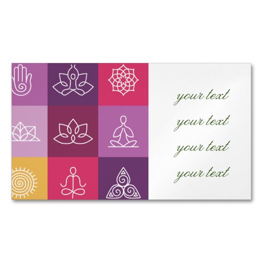 zen,chakra,yoga,peace,ohm,tranquilty,lotus,meditat visitekaartje magneet (Voorkant)