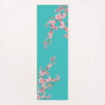 Zen Cherry Blossom Watercolor Yoga Mat