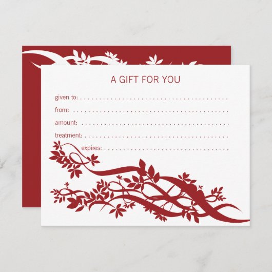 Zen Chic Massage Therapist Cadeaubon (Voorkant / Achterkant)