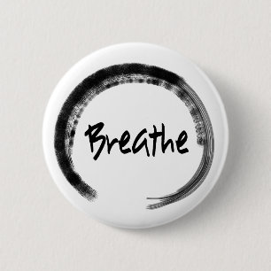 Zen Circle - Ademhaling - Yoga Pin Buttonnen Ronde Button 5,7 Cm