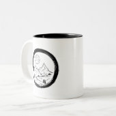 Zen Circle en bergen Tweekleurige Koffiemok (Voorkant links)