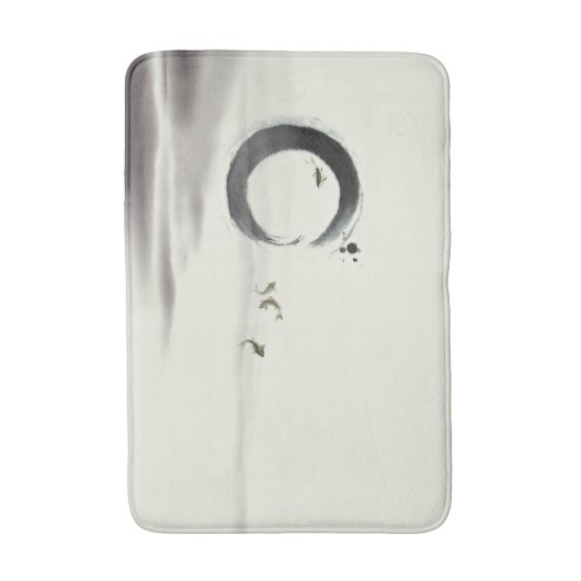 Zen Circle Enso Koi Brush Painting Art Badmat (Voorkant Verticaal)