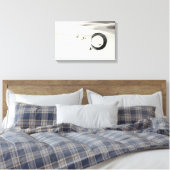 Zen Circle Enso Koi Brush Painting Art Canvas Afdruk (Insitu (Slaapkamer))