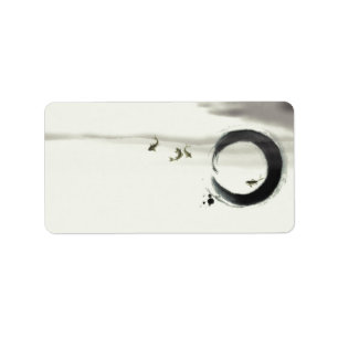 Zen Circle Enso Koi Brush Painting Art Etiket