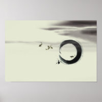 Zen Circle Enso Koi Brush Painting Art