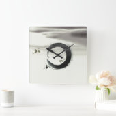 Zen Circle Enso Koi Brush Painting Art Vierkante Klok (Huis)