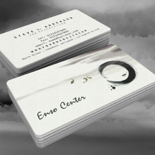 Zen Circle Enso Koi Brush Painting Art Visitekaartje