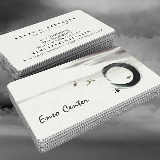 Zen Circle Enso Koi Brush Painting Art Visitekaartje