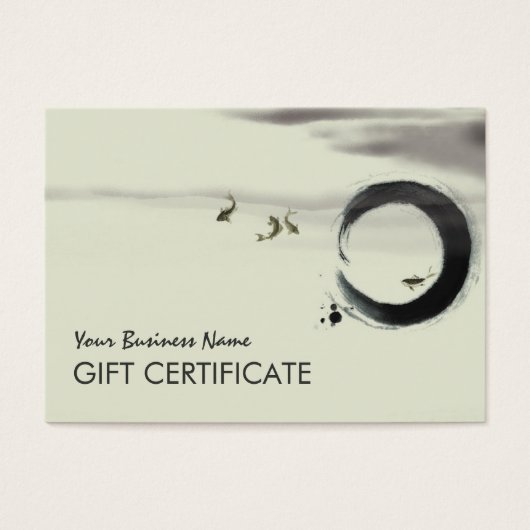 Zen Circle Enso Koi Brush Painting Art Visitekaartjes (Voorkant)