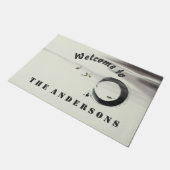 Zen Circle Enso Koi Brush Painting Custom Welkom Deurmat (Schuin)