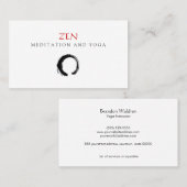 Zen Circle Enso Yoga en Meditation Buddhist 3 Visitekaartje (Voorkant / Achterkant)