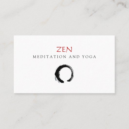 Zen Circle Enso Yoga en Meditation Buddhist 3 Visitekaartje (Voorkant)