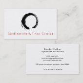 Zen Circle Enso Yoga Instructor en Life Coach Visitekaartje (Voorkant / Achterkant)