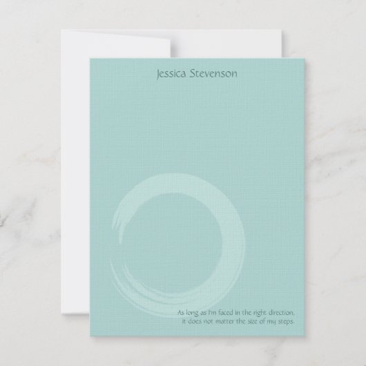 Zen Circle Flat Note Card (blauw) Notitiekaartje (Voorkant)
