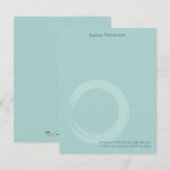 Zen Circle Flat Note Card (blauw) Notitiekaartje (Voorkant / Achterkant)