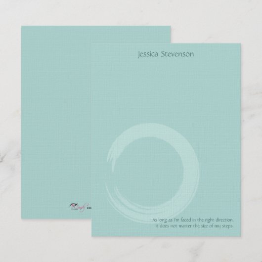 Zen Circle Flat Note Card (blauw) Notitiekaartje (Voorkant / Achterkant)