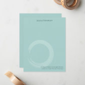 Zen Circle Flat Note Card (blauw) Notitiekaartje (Voorkant / Achterkant in situ)