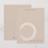 Zen Circle Flat Note Card (tan) Notitiekaartje (Voorkant / Achterkant)